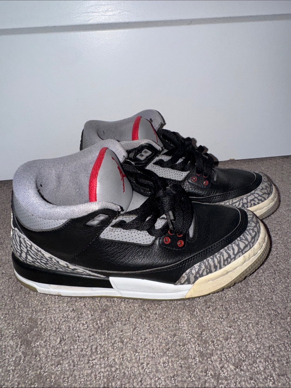 Jordan Kids Black Gray and Red Retro Basketball Sneakers